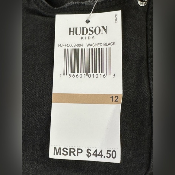 Hudson Kids Washed Black High Rise Straight Jeans Non Wear-Thru Distressing NWT - Picture 11 of 13